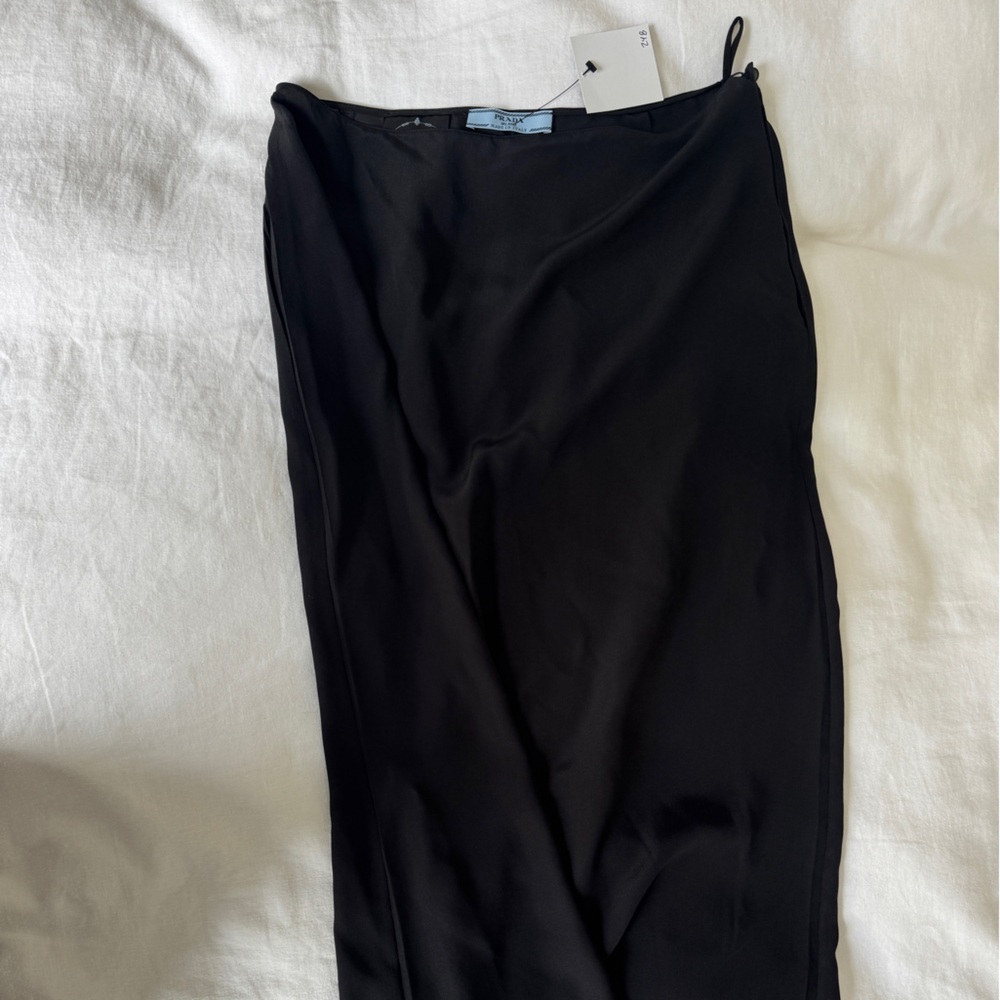 Vintage Prada Black Slip Midi Skirt